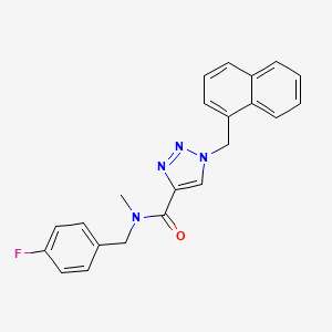 molecular formula C22H19FN4O B5214222 N-[(4-fluorophenyl)methyl]-N-methyl-1-(naphthalen-1-ylmethyl)triazole-4-carboxamide 