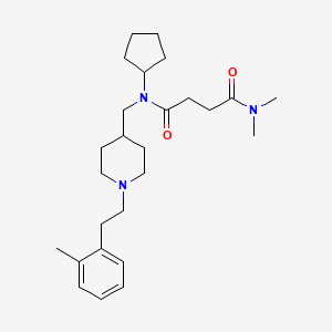 molecular formula C26H41N3O2 B5214321 N'-cyclopentyl-N,N-dimethyl-N'-[[1-[2-(2-methylphenyl)ethyl]piperidin-4-yl]methyl]butanediamide 