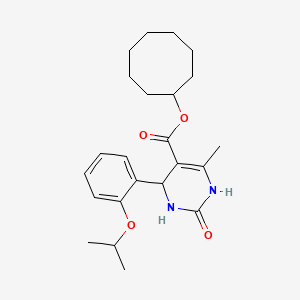 molecular formula C23H32N2O4 B5214329 Cyclooctyl 6-methyl-2-oxo-4-[2-(propan-2-yloxy)phenyl]-1,2,3,4-tetrahydropyrimidine-5-carboxylate 