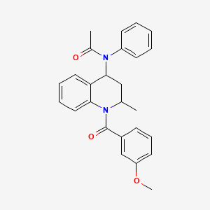 molecular formula C26H26N2O3 B5214333 N-{1-[(3-methoxyphenyl)carbonyl]-2-methyl-1,2,3,4-tetrahydroquinolin-4-yl}-N-phenylacetamide 