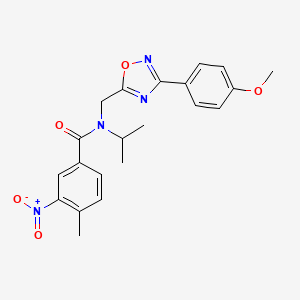 molecular formula C21H22N4O5 B5214350 N-{[3-(4-methoxyphenyl)-1,2,4-oxadiazol-5-yl]methyl}-4-methyl-3-nitro-N-(propan-2-yl)benzamide 