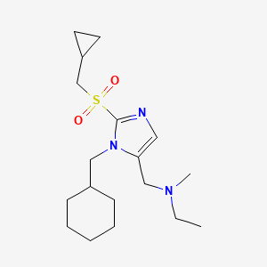 molecular formula C18H31N3O2S B5214438 N-[[3-(cyclohexylmethyl)-2-(cyclopropylmethylsulfonyl)imidazol-4-yl]methyl]-N-methylethanamine 