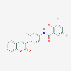 3,5-dichloro-2-methoxy-N-[3-methyl-4-(2-oxo-2H-chromen-3-yl)phenyl]benzamide