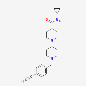 molecular formula C23H31N3O B5214524 N-cyclopropyl-1-[1-[(4-ethynylphenyl)methyl]piperidin-4-yl]piperidine-4-carboxamide 