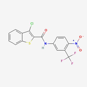 molecular formula C16H8ClF3N2O3S B5214527 3-chloro-N-[4-nitro-3-(trifluoromethyl)phenyl]-1-benzothiophene-2-carboxamide CAS No. 5634-95-7