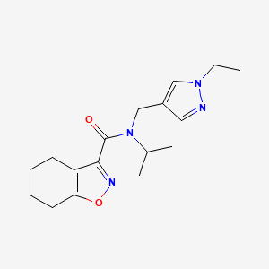 molecular formula C17H24N4O2 B5214669 N-[(1-ethylpyrazol-4-yl)methyl]-N-propan-2-yl-4,5,6,7-tetrahydro-1,2-benzoxazole-3-carboxamide 