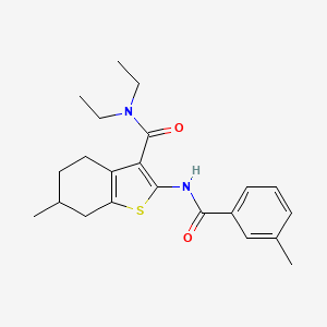 molecular formula C22H28N2O2S B5214716 N,N-Diethyl-6-methyl-2-(3-methylbenzamido)-4,5,6,7-tetrahydro-1-benzothiophene-3-carboxamide 