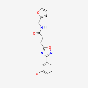 molecular formula C17H17N3O4 B5214726 N-[(FURAN-2-YL)METHYL]-3-[3-(3-METHOXYPHENYL)-1,2,4-OXADIAZOL-5-YL]PROPANAMIDE 