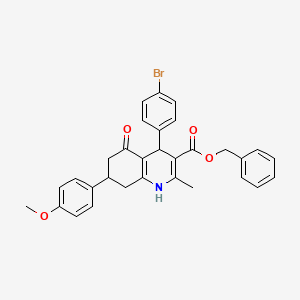 molecular formula C31H28BrNO4 B5214806 Benzyl 4-(4-bromophenyl)-7-(4-methoxyphenyl)-2-methyl-5-oxo-1,4,5,6,7,8-hexahydroquinoline-3-carboxylate 