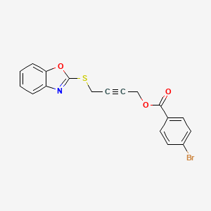 molecular formula C18H12BrNO3S B5214826 4-(1,3-Benzoxazol-2-ylsulfanyl)but-2-yn-1-yl 4-bromobenzoate 