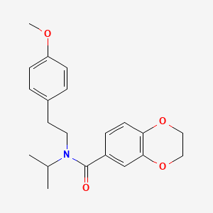molecular formula C21H25NO4 B5214960 N-[2-(4-methoxyphenyl)ethyl]-N-propan-2-yl-2,3-dihydro-1,4-benzodioxine-6-carboxamide 