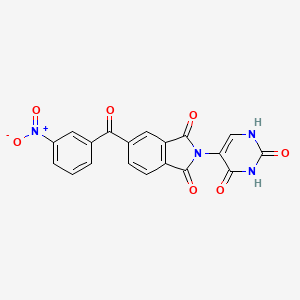 molecular formula C19H10N4O7 B5214967 2-(2,4-DIOXO-1,2,3,4-TETRAHYDROPYRIMIDIN-5-YL)-5-(3-NITROBENZOYL)-2,3-DIHYDRO-1H-ISOINDOLE-1,3-DIONE 