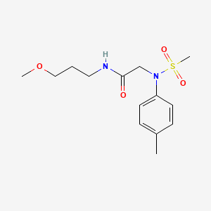 molecular formula C14H22N2O4S B5215182 N-(3-methoxypropyl)-2-(4-methyl-N-methylsulfonylanilino)acetamide 