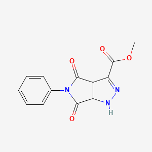 molecular formula C13H11N3O4 B5215214 METHYL 4,6-DIOXO-5-PHENYL-1H,3AH,4H,5H,6H,6AH-PYRROLO[3,4-C]PYRAZOLE-3-CARBOXYLATE 