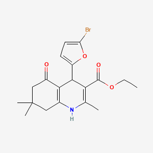 molecular formula C19H22BrNO4 B5215219 Ethyl 4-(5-bromofuran-2-yl)-2,7,7-trimethyl-5-oxo-1,4,6,8-tetrahydroquinoline-3-carboxylate 