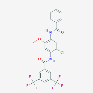 molecular formula C23H15ClF6N2O3 B5215290 N-(4-benzamido-2-chloro-5-methoxyphenyl)-3,5-bis(trifluoromethyl)benzamide 