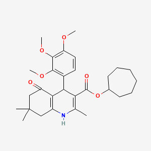 molecular formula C29H39NO6 B5215309 Cycloheptyl 2,7,7-trimethyl-5-oxo-4-(2,3,4-trimethoxyphenyl)-1,4,5,6,7,8-hexahydroquinoline-3-carboxylate CAS No. 6050-69-7