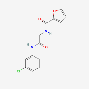 molecular formula C14H13ClN2O3 B5215354 N-{2-[(3-chloro-4-methylphenyl)amino]-2-oxoethyl}furan-2-carboxamide 