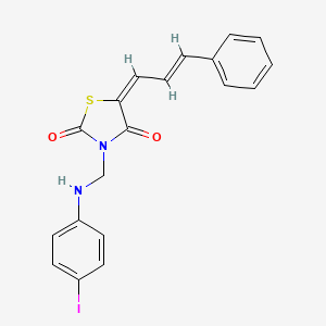 molecular formula C19H15IN2O2S B5215368 (5E)-3-[(4-iodoanilino)methyl]-5-[(E)-3-phenylprop-2-enylidene]-1,3-thiazolidine-2,4-dione 