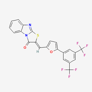 molecular formula C22H10F6N2O2S B5215460 2-((Z)-1-{5-[3,5-BIS(TRIFLUOROMETHYL)PHENYL]-2-FURYL}METHYLIDENE)[1,3]THIAZOLO[3,2-A][1,3]BENZIMIDAZOL-3-ONE 