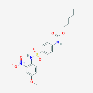 molecular formula C19H23N3O7S B5215499 pentyl N-[4-[(4-methoxy-2-nitrophenyl)sulfamoyl]phenyl]carbamate 