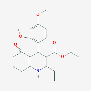 molecular formula C22H27NO5 B5215600 Ethyl 4-(2,4-dimethoxyphenyl)-2-ethyl-5-oxo-1,4,5,6,7,8-hexahydroquinoline-3-carboxylate 