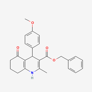 molecular formula C25H25NO4 B5215662 Benzyl 4-(4-methoxyphenyl)-2-methyl-5-oxo-1,4,5,6,7,8-hexahydroquinoline-3-carboxylate 