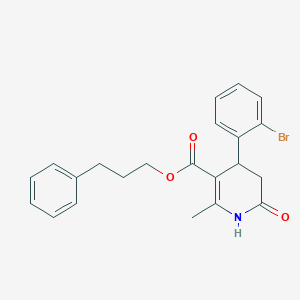 molecular formula C22H22BrNO3 B5215684 3-Phenylpropyl 4-(2-bromophenyl)-2-methyl-6-oxo-1,4,5,6-tetrahydropyridine-3-carboxylate 