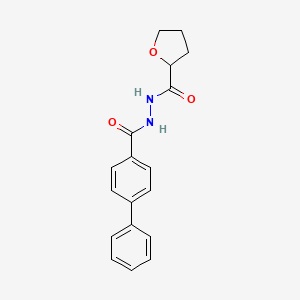 molecular formula C18H18N2O3 B5215820 N'-(4-phenylbenzoyl)oxolane-2-carbohydrazide 