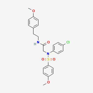 molecular formula C24H25ClN2O5S B5215916 2-[N-(4-CHLOROPHENYL)4-METHOXYBENZENESULFONAMIDO]-N-[2-(4-METHOXYPHENYL)ETHYL]ACETAMIDE 