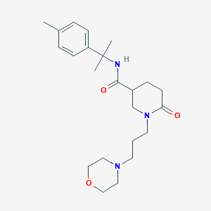 molecular formula C23H35N3O3 B5216125 N-[2-(4-methylphenyl)propan-2-yl]-1-(3-morpholin-4-ylpropyl)-6-oxopiperidine-3-carboxamide 