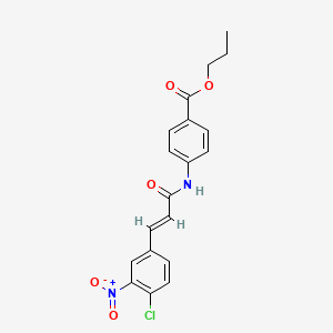 molecular formula C19H17ClN2O5 B5216223 propyl 4-{[(2E)-3-(4-chloro-3-nitrophenyl)prop-2-enoyl]amino}benzoate 