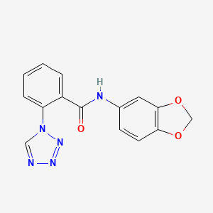 molecular formula C15H11N5O3 B5216249 N-(1,3-benzodioxol-5-yl)-2-(1H-tetrazol-1-yl)benzamide 