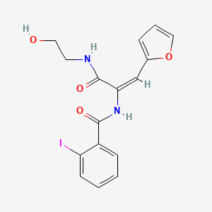 molecular formula C16H15IN2O4 B5216444 N-[(E)-1-(furan-2-yl)-3-(2-hydroxyethylamino)-3-oxoprop-1-en-2-yl]-2-iodobenzamide 