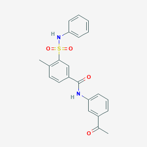 molecular formula C22H20N2O4S B5216472 N-(3-acetylphenyl)-4-methyl-3-(phenylsulfamoyl)benzamide 