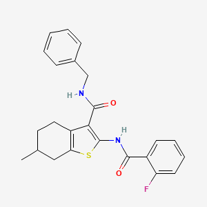 molecular formula C24H23FN2O2S B5216577 N-BENZYL-2-(2-FLUOROBENZAMIDO)-6-METHYL-4,5,6,7-TETRAHYDRO-1-BENZOTHIOPHENE-3-CARBOXAMIDE 