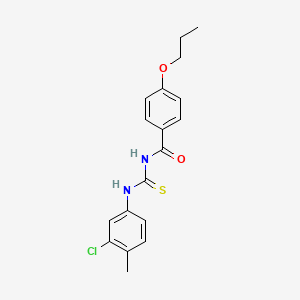 molecular formula C18H19ClN2O2S B5216646 N-[(3-chloro-4-methylphenyl)carbamothioyl]-4-propoxybenzamide 