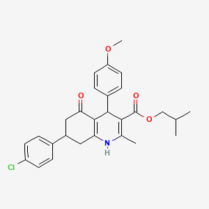 molecular formula C28H30ClNO4 B5216653 2-Methylpropyl 7-(4-chlorophenyl)-4-(4-methoxyphenyl)-2-methyl-5-oxo-1,4,5,6,7,8-hexahydroquinoline-3-carboxylate 