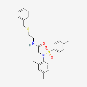 molecular formula C26H30N2O3S2 B5216838 N-(2-benzylsulfanylethyl)-2-(2,4-dimethyl-N-(4-methylphenyl)sulfonylanilino)acetamide 