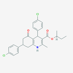 molecular formula C27H27Cl2NO3 B5216982 butan-2-yl 4,7-bis(4-chlorophenyl)-2-methyl-5-oxo-1,4,5,6,7,8-hexahydroquinoline-3-carboxylate CAS No. 5708-31-6