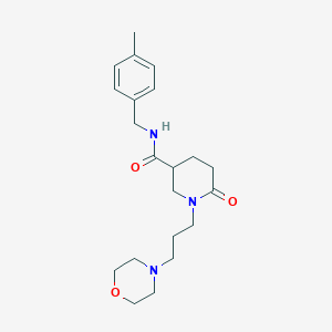 molecular formula C21H31N3O3 B5217028 N-[(4-methylphenyl)methyl]-1-(3-morpholin-4-ylpropyl)-6-oxopiperidine-3-carboxamide 