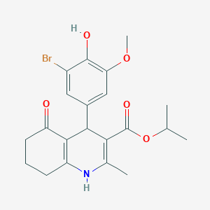molecular formula C21H24BrNO5 B5217098 Propan-2-yl 4-(3-bromo-4-hydroxy-5-methoxyphenyl)-2-methyl-5-oxo-1,4,5,6,7,8-hexahydroquinoline-3-carboxylate 