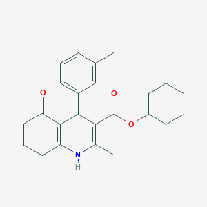 molecular formula C24H29NO3 B5217209 Cyclohexyl 2-methyl-4-(3-methylphenyl)-5-oxo-1,4,5,6,7,8-hexahydroquinoline-3-carboxylate 
