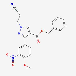 molecular formula C21H18N4O5 B5217444 Benzyl 1-(2-cyanoethyl)-3-(4-methoxy-3-nitrophenyl)pyrazole-4-carboxylate 