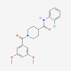 molecular formula C21H23ClN2O4 B5217511 N-(2-chlorophenyl)-1-(3,5-dimethoxybenzoyl)piperidine-4-carboxamide 