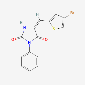 molecular formula C14H9BrN2O2S B5217663 (5E)-5-[(4-bromothiophen-2-yl)methylidene]-3-phenylimidazolidine-2,4-dione 