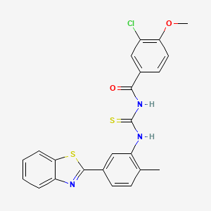 molecular formula C23H18ClN3O2S2 B5217809 N-{[5-(1,3-benzothiazol-2-yl)-2-methylphenyl]carbamothioyl}-3-chloro-4-methoxybenzamide 