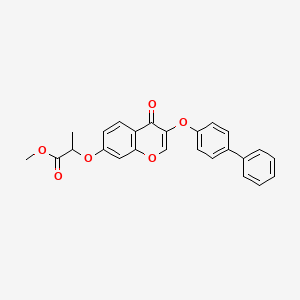 molecular formula C25H20O6 B5218102 Methyl 2-[4-oxo-3-(4-phenylphenoxy)chromen-7-yl]oxypropanoate 