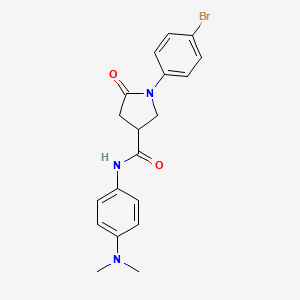 molecular formula C19H20BrN3O2 B5218183 1-(4-bromophenyl)-N-[4-(dimethylamino)phenyl]-5-oxopyrrolidine-3-carboxamide 