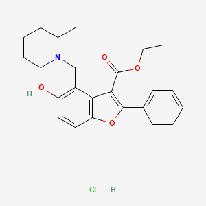 molecular formula C24H28ClNO4 B5218277 Ethyl 5-hydroxy-4-[(2-methylpiperidin-1-yl)methyl]-2-phenyl-1-benzofuran-3-carboxylate;hydrochloride 